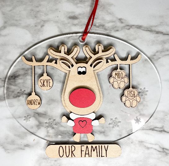 Personalized Reindeer Lg Ornament