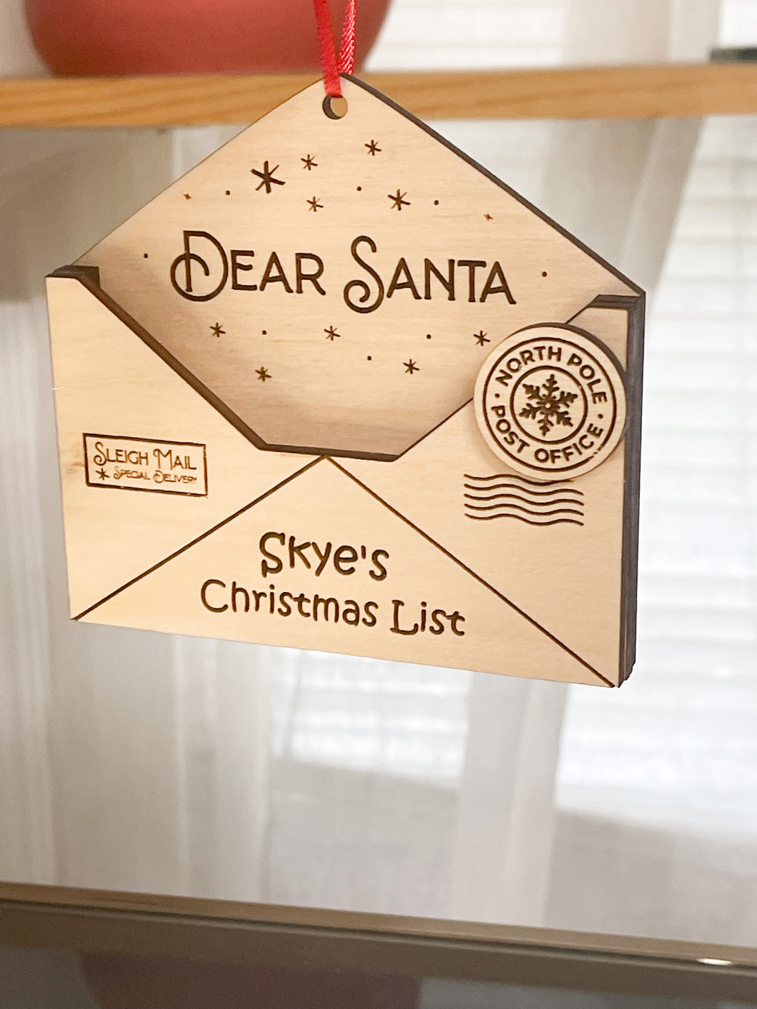 Personalized Santa's Christmas List Envelope Ornament