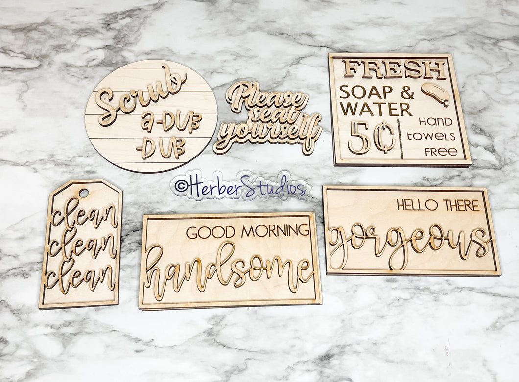 Bath Spa Tier Tray DIY Wood Kit - Soap Decor - Tiered Signs - Wood Craft Bathroom
