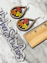 Load image into Gallery viewer, Fall Maple Leaf Earrings - Walnut
