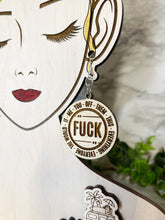 Load image into Gallery viewer, Adult F Word Earrings - Engraved Wood - Fuck This That You Off Me The World Everyone Everything
