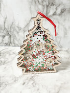 Personalized Christmas Tree Shaker Ornament - ORIGINAL DESIGN - Gift For Her Him Mom Grandma Mason Jar Family Merry Christmas