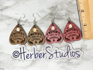 Halloween Ouija Planchette Earrings ~ Never Trust The Living