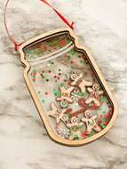 Christmas Personalized Mason Ball Gingerbread Jar Shaker Ornament
