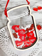 ORIGINAL Mason Jar Valentine's Day Personalized Ball Gingerbread Jar Shaker Ornament Snow Globe