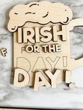 Load image into Gallery viewer, St Patrick&#39;s Day Tier Tray DIY Wood Blanks Kit - Holiday Kitchen Decor - Tiered Signs - Wood Craft Herber Studios St Pats
