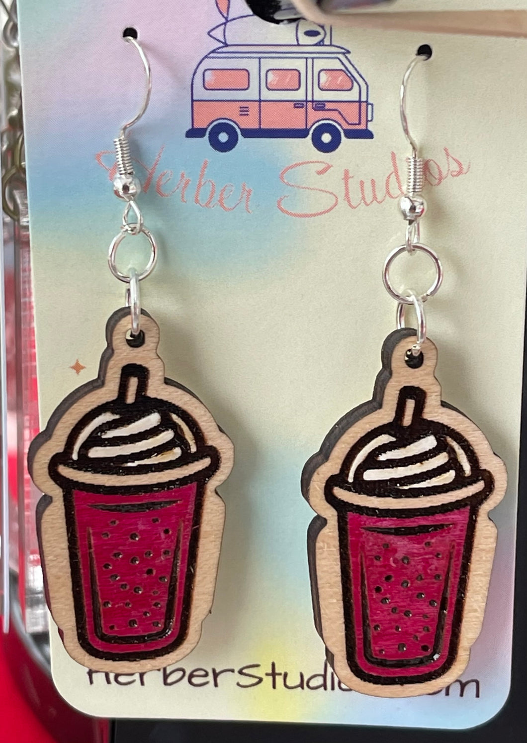Coffee Drink Whipped Topping Earrings