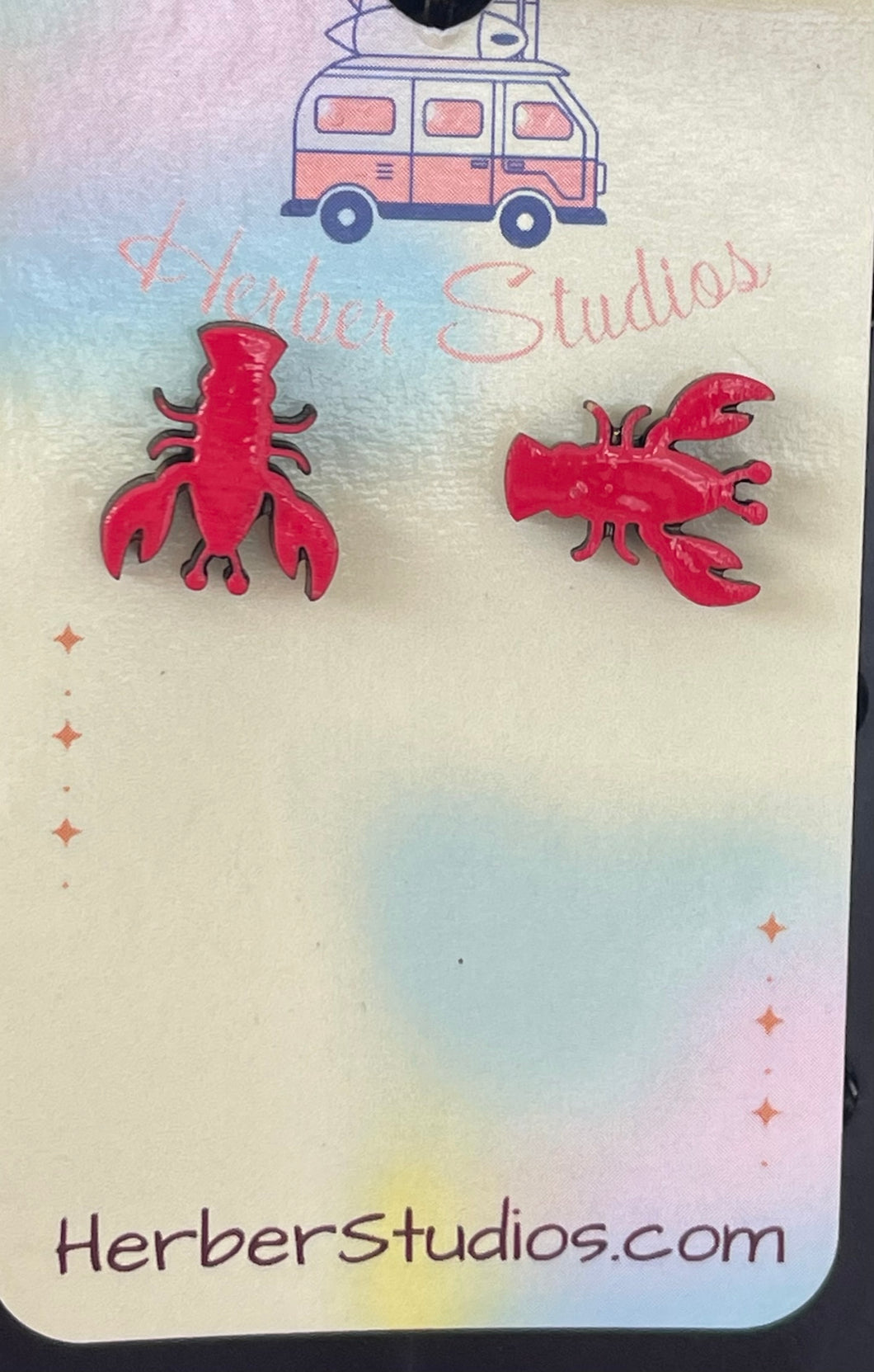 Red Lobster Stud Earrings