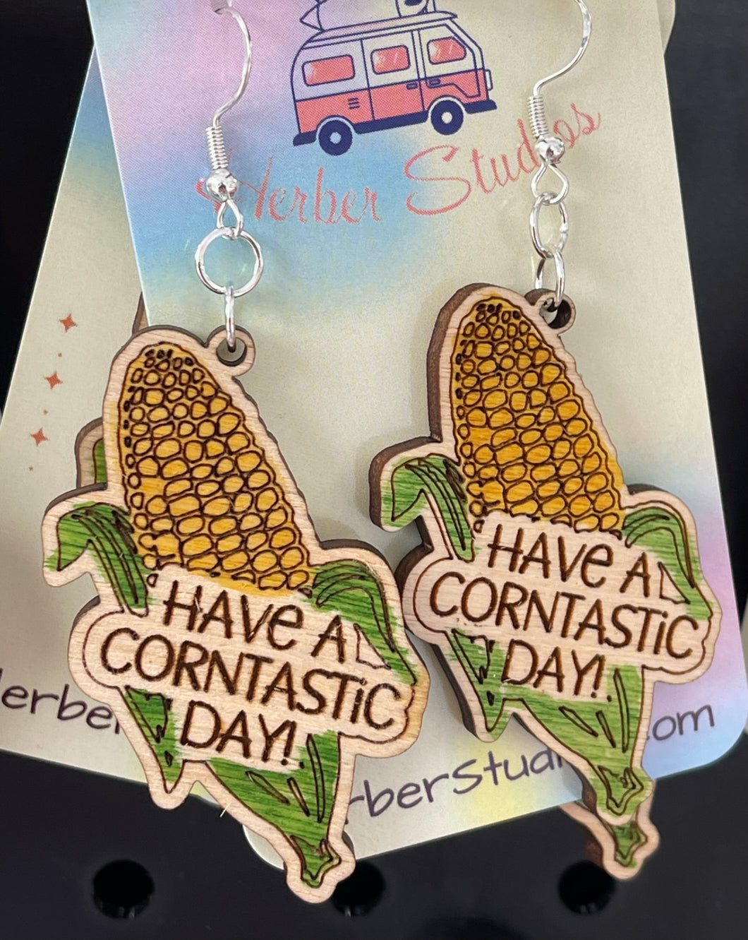 Have Corntastic Day Corn Drop Earrings Corn on Cob Tiktok Song