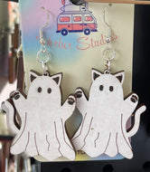 Halloween Ghost Cat Earrings