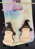 Halloween Witch Cat Earrings