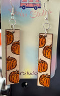 Halloween Pumpkin Bar Earrings