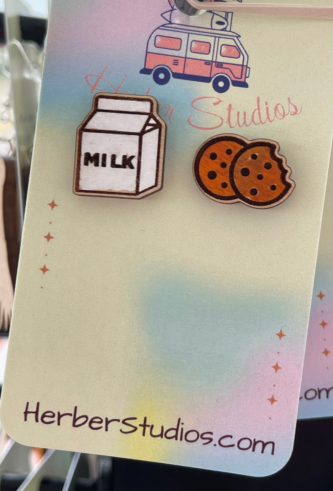 Milk and Cookies Stud Earrings