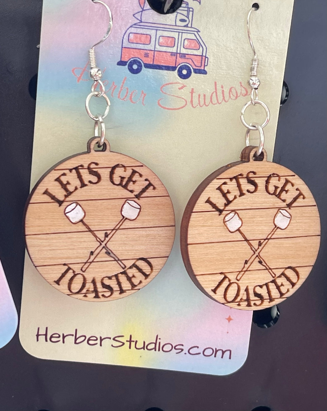 Let's Get Toasted Marshmallow Campfire Drop Earrings
