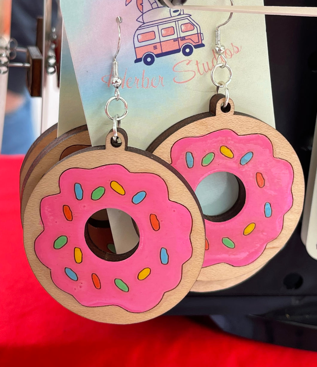 Large Donut Drop Earrings