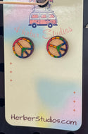 Rainbow Peace Stud Earrings