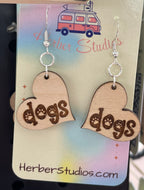Dog Lovers Earrings - Heart Shaped Dogs
