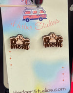Dog Mom Earrings - Engraved Stud