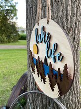 Load image into Gallery viewer, Lake Life Round Sign
