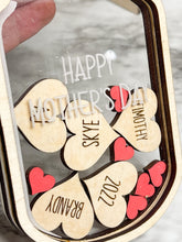Load image into Gallery viewer, Mother&#39;s Day Personalized Mason Jar Hearts or Flowers Shaker Jar Mother&#39;s Day Gift
