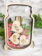 Load image into Gallery viewer, Mother&#39;s Day Personalized Mason Jar Hearts or Flowers Shaker Jar Mother&#39;s Day Gift

