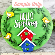 Hello Spring 9.25 in Door Hanger Sign DIY WOOD BLANKS