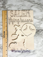 DIY Salem Flying Lessons Witch Halloween Sign Door Hanger Herber Studios