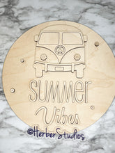 Load image into Gallery viewer, DIY Summer Vibes VW Bus Tropical Summer Craft Wood Lightweight Wall Decor Camper Beach

