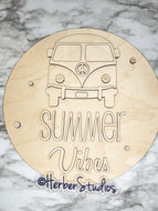 DIY Summer Vibes VW Bus Tropical Summer Craft Wood Lightweight Wall Decor Camper Beach