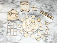Monogram Seasonal Home DIY Tier Tray Kit - Kitchen Decor - Tiered Signs - Interchangeable Icons