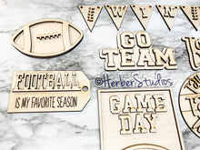 Load image into Gallery viewer, Football Tier Tray DIY Wood Kit - Kitchen Apartment Decoration - Man Cave Decor Sports Room
