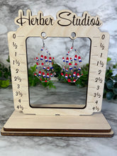 Load image into Gallery viewer, Red White Blue Popsicle Bikini Acrylic Earrings - Two Piece - Dangle Jewelry -  Funky - Retro - Vintage - Mid Century Mod - Herber Studios
