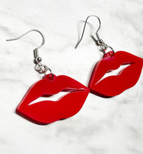 Load image into Gallery viewer, Red Lips Acrylic Earrings - Sexy Funky Chic Jewelry
