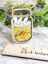 Load image into Gallery viewer, ORIGINAL Easter Personalized Mason Jar Easter Chick Shaker Easter Bunny Decoration Decor Easter Holiday Shaker Jar Herber Studios
