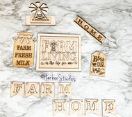 DIY Farm Home Windmill Wood Kit - Milk Dairy Nest Paint Party Kitchen Decor -  Tiered Tier Tray Signs