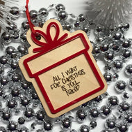Adult Christmas Gift Box Ornament ~ Sexy Santa