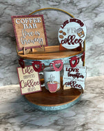Coffee Bar Completed Tier Tray Decoration ~ Decor ~ Home ~ Kitchen ~ Office ~ Bean ~ Sign ~ Apartment Cake Tidbit