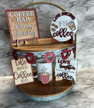 Load image into Gallery viewer, Coffee Bar Completed Tier Tray Decoration ~ Decor ~ Home ~ Kitchen ~ Office ~ Bean ~ Sign ~ Apartment Cake Tidbit
