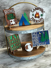 Load image into Gallery viewer, Completed Camping Tier Tray ~ RV Kitchen Decor Decoration Smores Campfire Cake Tidbit
