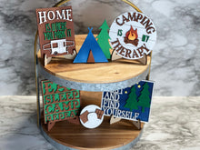 Load image into Gallery viewer, Completed Camping Tier Tray ~ RV Kitchen Decor Decoration Smores Campfire Cake Tidbit
