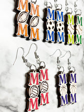 Load image into Gallery viewer, Sports Mom Earrings - Football Soccer Baseball Volleyball Basketball - Choose Color
