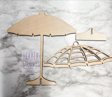 Load image into Gallery viewer, Beach Tier Tray DIY Wood Kit - Bikini Summer Seahorse Umbrella Flip Flops Kitchen Decor -  Tiered Signs - Wood Craft
