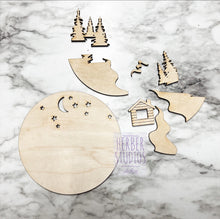 Load image into Gallery viewer, Cabin Tier Tray DIY Wood Kit - Woods Log River Bear Deer Mountains Hunting Summer Winter Kitchen Decor -  Tiered Signs - Wood Craft

