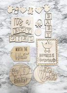 Baby Tier Tray DIY Wood Kit - Boy Girl Shower Room Decor -  Tiered Signs - Wood Craft