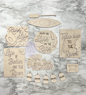 River Tier Tray DIY Wood Kit - Float Fishing - Kitchen Decor -  Boat Canoe River Life Tiered Signs - Wood Craft