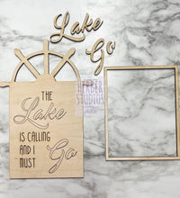 Load image into Gallery viewer, Lake Tier Tray DIY Wood Kit - Lakehouse Lakeside Home - Kitchen Decor -  Tiered Signs - Wood Craft
