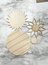 Load image into Gallery viewer, Sunflower Tier Tray DIY Wood Kit - Sunny Flowers Spring Summer Garden - Kitchen Decor -  Tiered Signs - Wood Craft
