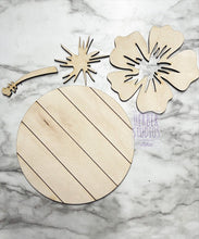Load image into Gallery viewer, Tropical Tier Tray DIY Wood Kit - Sun Beach Sand Palm Flamingo Flip Flops Hammock - Kitchen Decor -  Tiered Signs - Wood Craft
