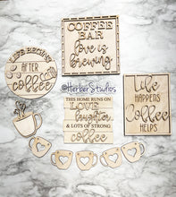 Load image into Gallery viewer, DIY Kit Coffee Bar Tier Tray Decoration ~ Decor ~ Home ~ Kitchen ~ Office ~ Bean ~ Sign ~ Apartment Cake Tidbit

