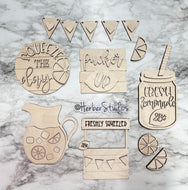 Lemonade Stand Tier Tray DIY Wood Kit - Lemons Lemonaide Canning Jar Pucker Pitcher Kitchen Decor -  Tiered Signs - Wood Craft